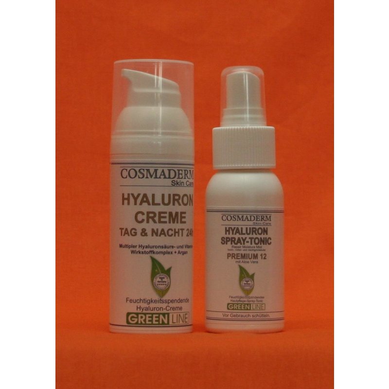 Cosmaderm - Hyaluron Tag & Nacht Creme (50ml) und Hyaluron Tonic 12 (50ml)