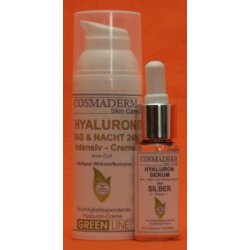 Cosmaderm- Hyaluron-Serum mit Silber 15ml und Tag und Nacht Creme intensiv 50ml